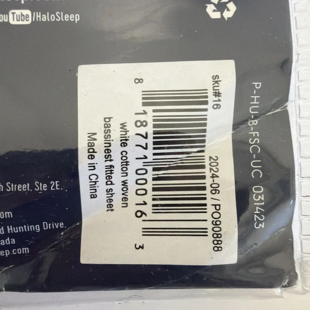 Halo Bassinest 100% Cotton Fitted Sheet for Swivel /Glide Sleeper New White